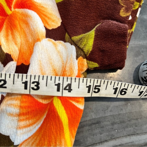 Vintage Ui-Maikai Bark Cloth Maxi Dress Hawaii Hibiscus Print Small - Picture 8 of 11